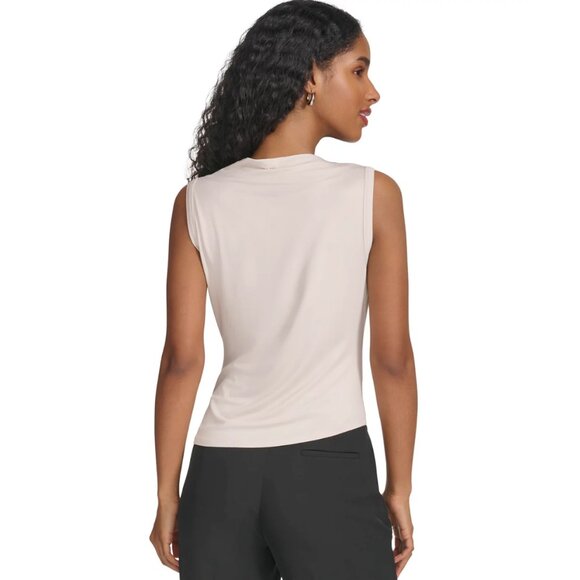 Calvin Klein Jeans Mock Neck Ruched Sleeveless Top, NWT - Picture 10 of 10